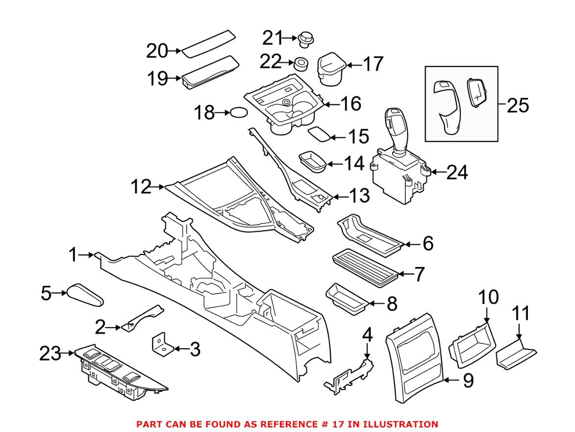 BMW Cup Holder - Driver Side Center Console (Black) 51169257207